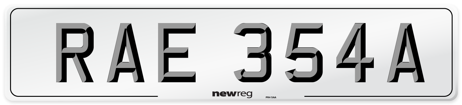 RAE 354A Number Plate from New Reg
